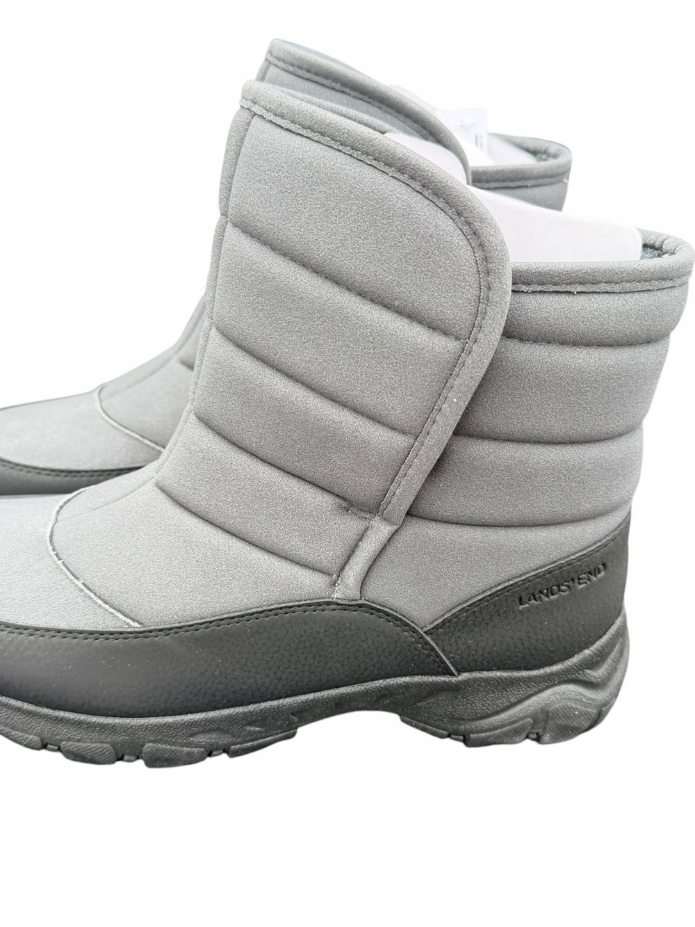 Lands End Expedition Men’s Waterproof Insulated Slip On Winter Boots Gray NWOB 9 - Picture 4 of 6